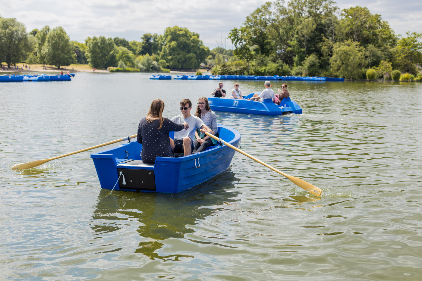 Boating in the Serpentine lake in Hyde Park