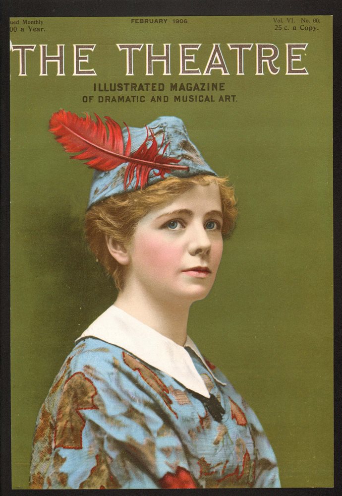 Maude Adams as Peter Pan, on the cover of The Theatre Magazine, 1906