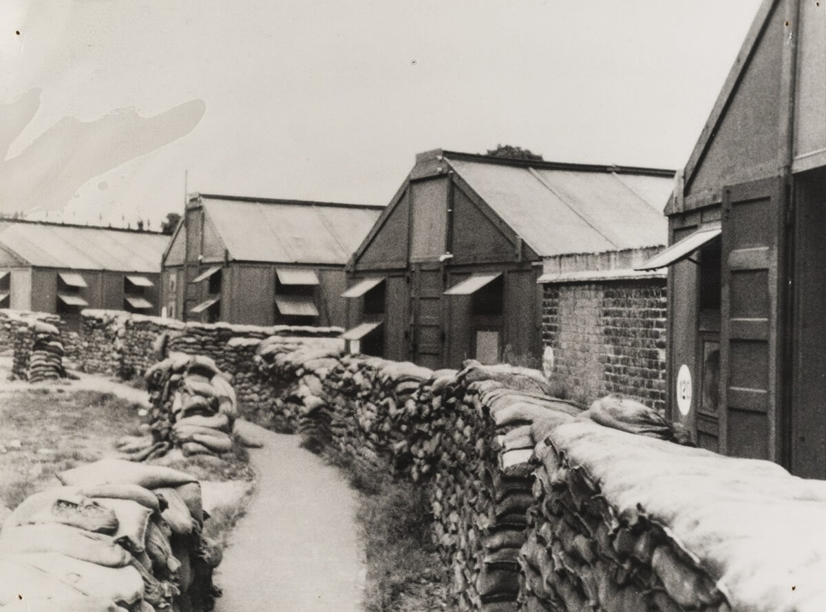 Brick buildings in Camp Griffiss, Bushy Park