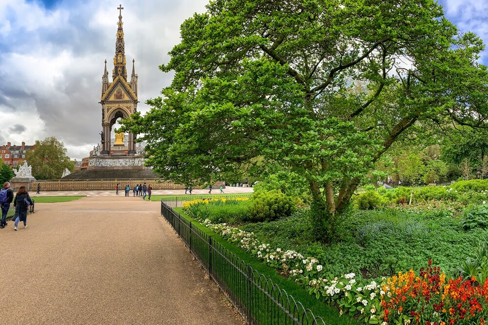 Kensington Gardens with the Albert Memorial in the background