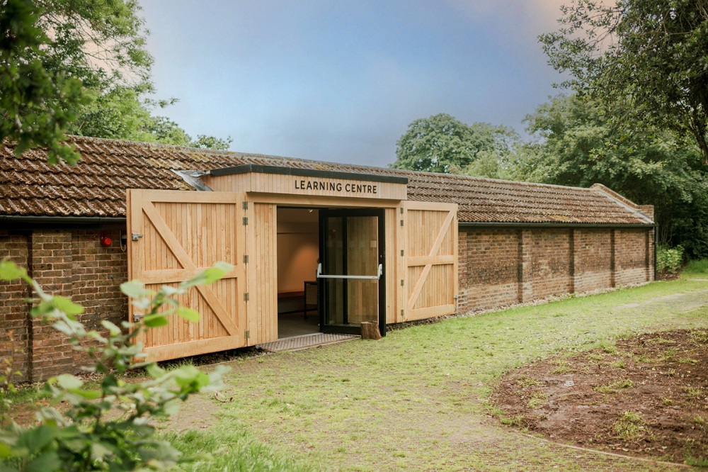 The wooden entrance way to the new Greenwich Park Learning Centre