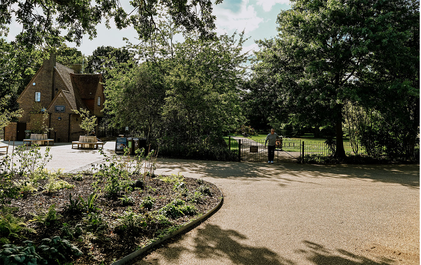 The new space outside the Ignatius Sancho Café at Vanbrugh Gate