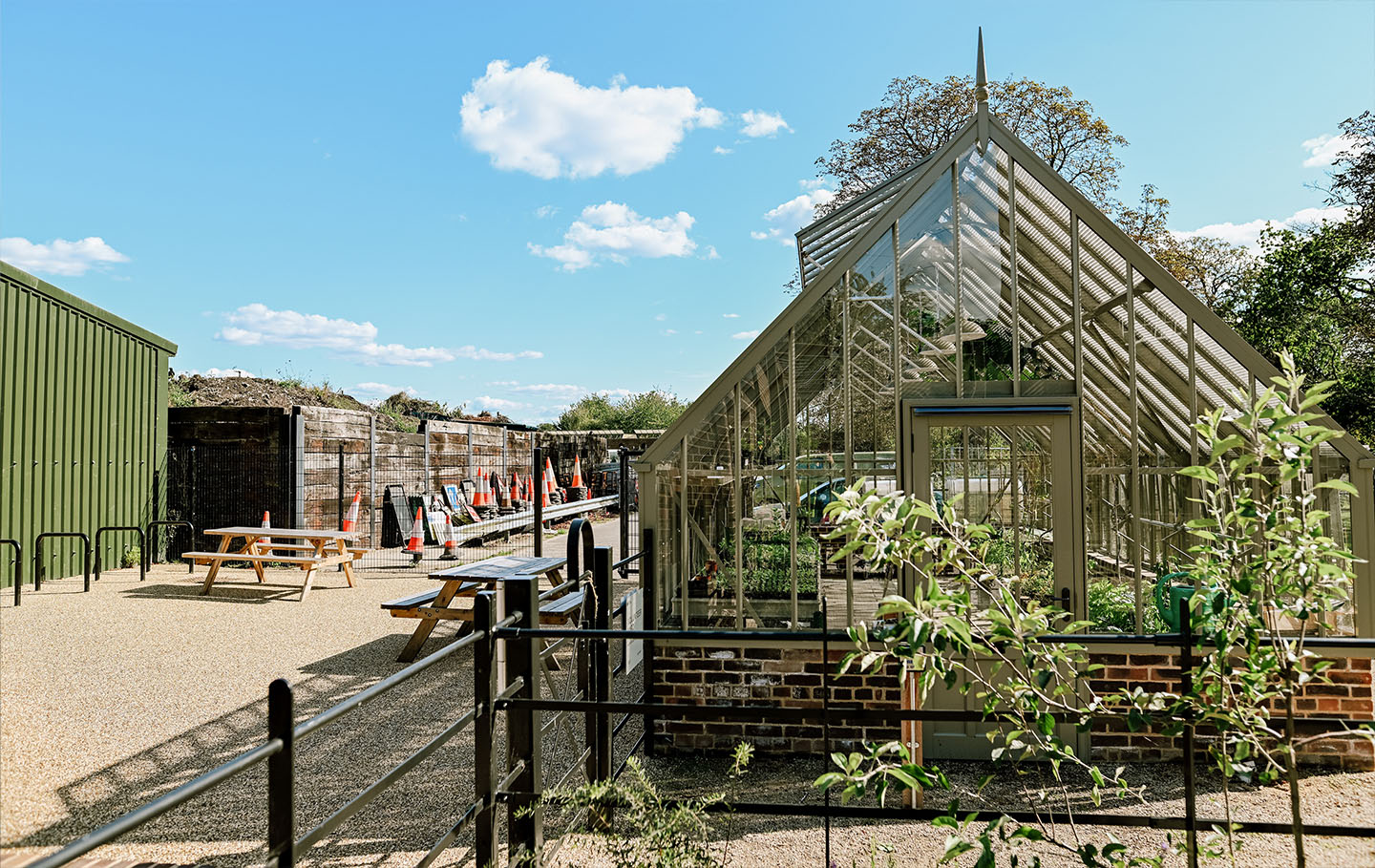 The new volunteer space and greenhouse