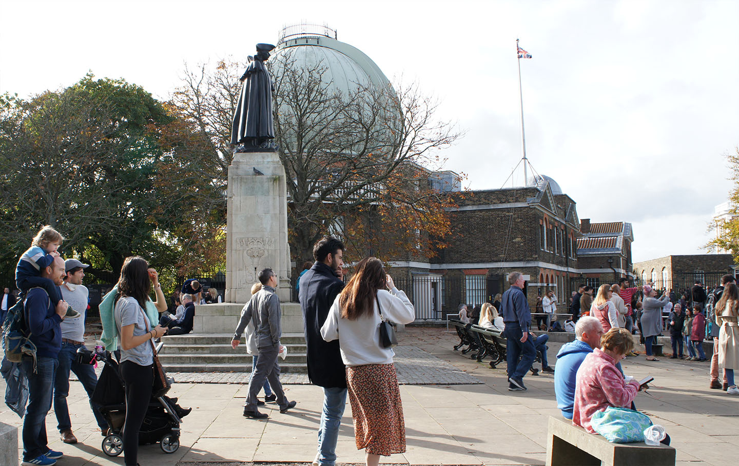 The piazza at the Wolfe statue as it was before