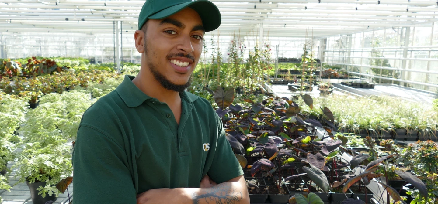 Hyde Park apprentice Malachi Yarker in the Hyde Park nursery