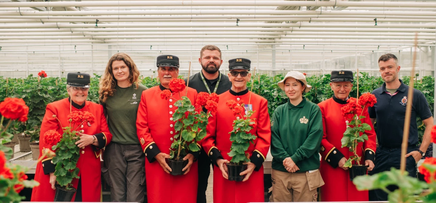 Chelsea Pensioners visit the Hyde Park 'super nursery'