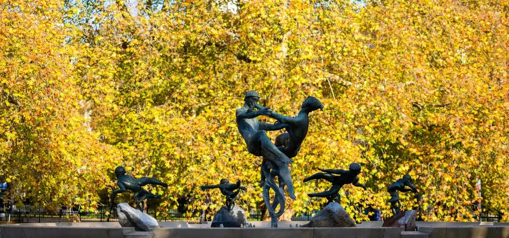 Joy of Life Fountain in autumn