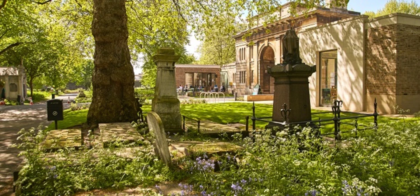 View to North Lodge and café