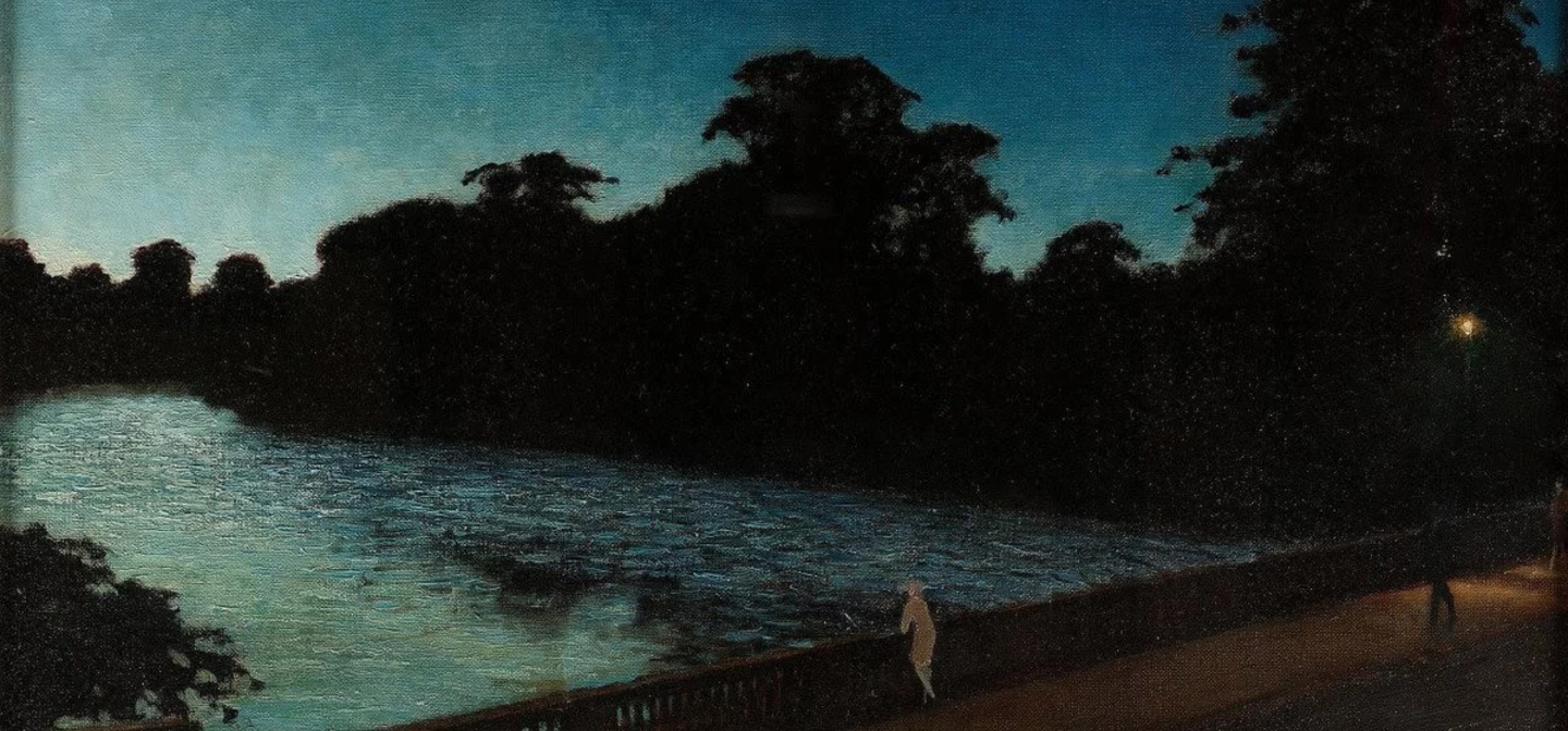 Yoshio Markino, Hyde Park from the Serpentine Bridge, c. 1910 