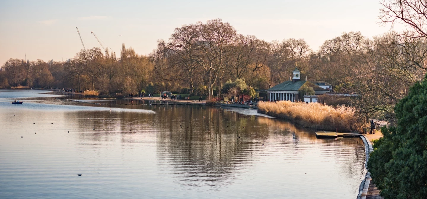 View east from the Serpentine bridge