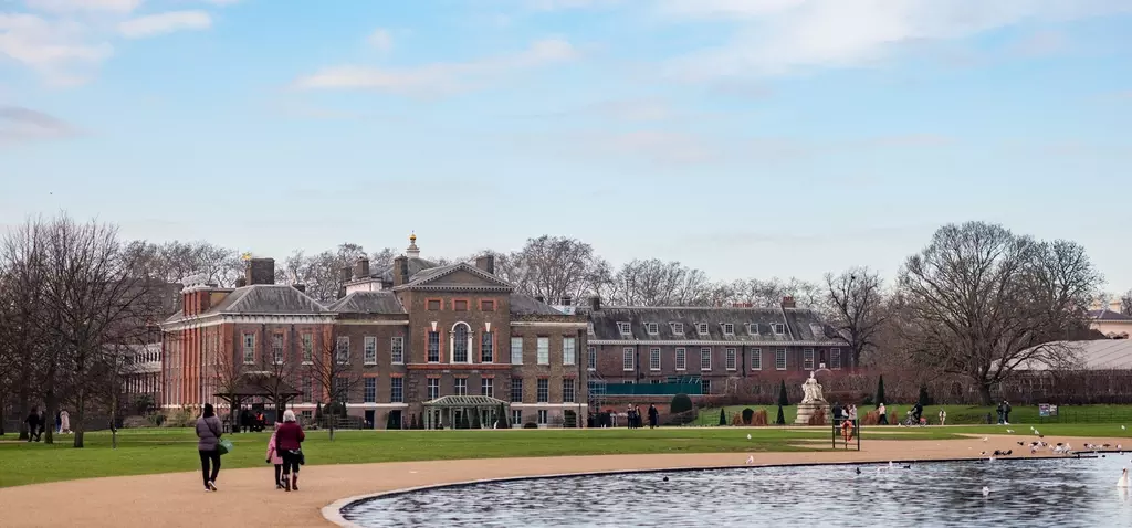 View across Round pond to Kensington Palace