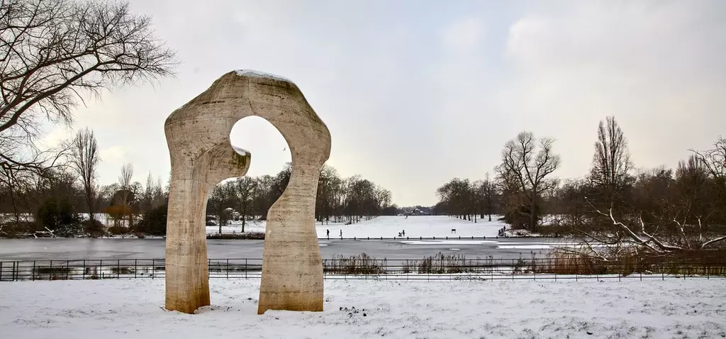 The Arch by Henry Moore in winter