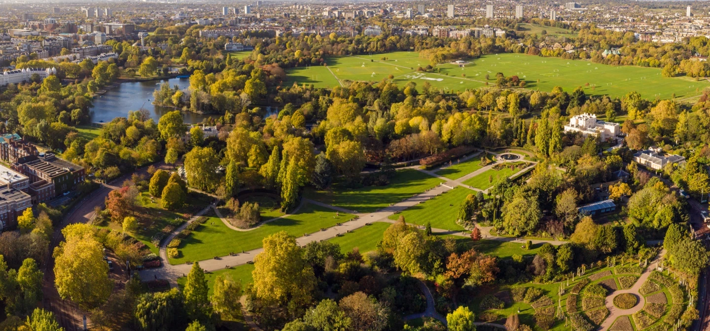 An overhead, birds eye view of Richmond Park