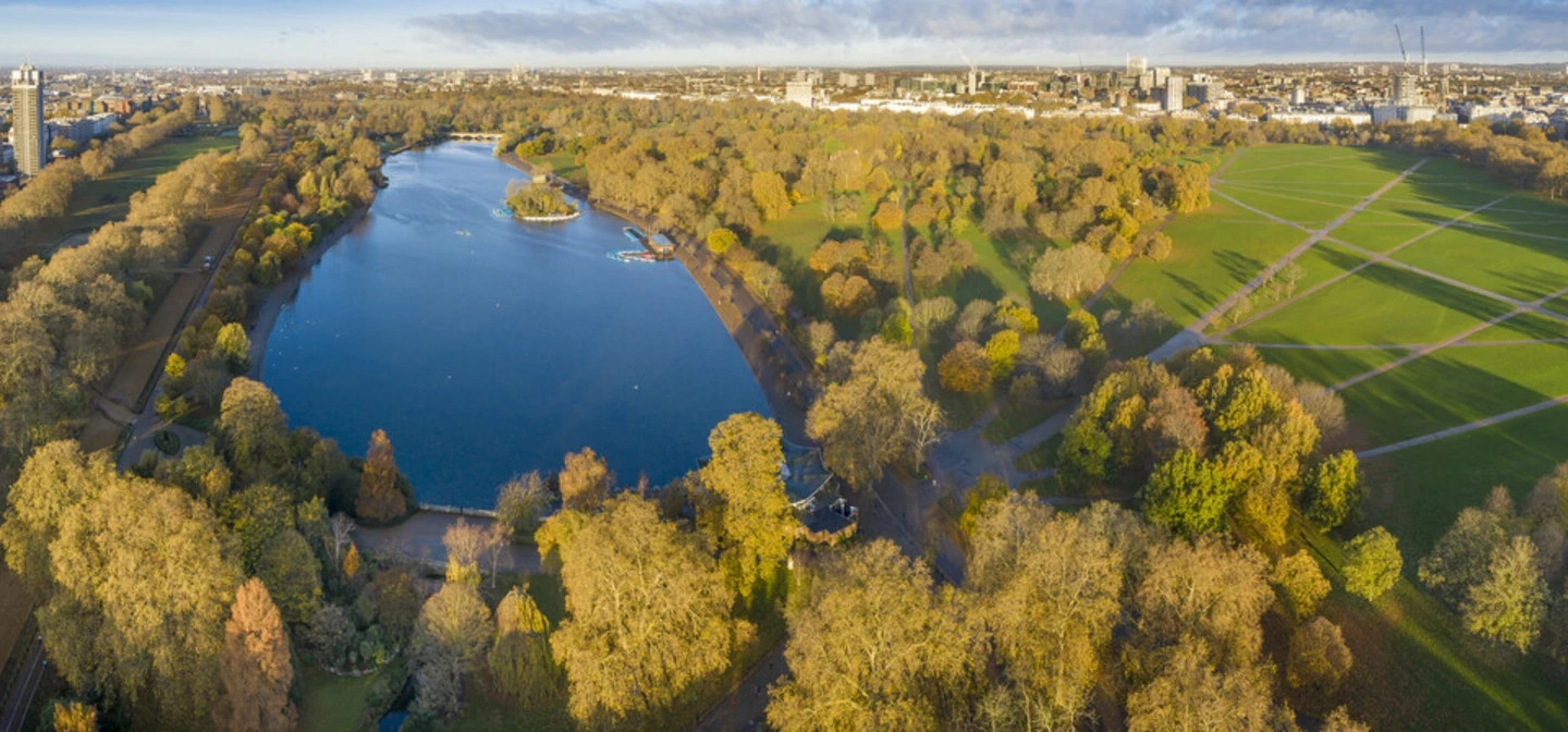 Drone photograph of Hyde Park 