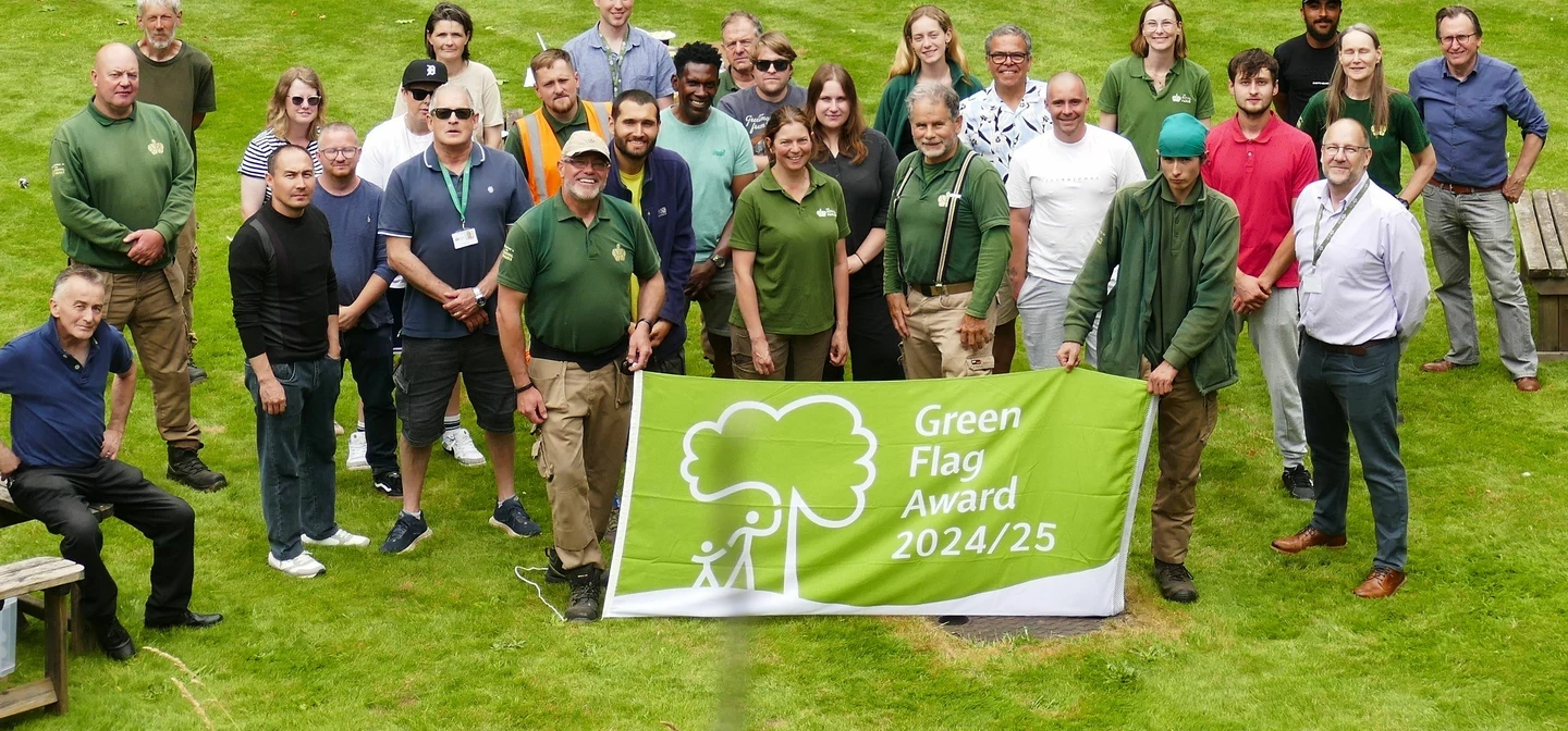 The Hyde Park team hold their Green Flag for 2024-2025