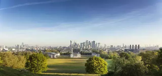 View of the City of London across Greenwich Park