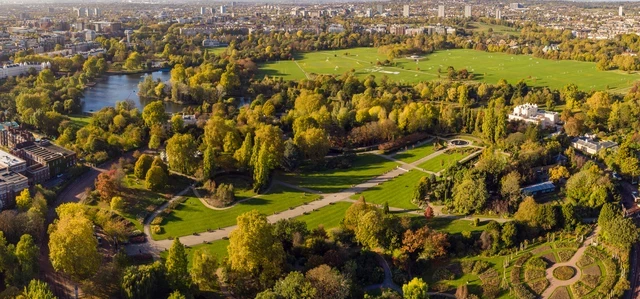 The Regent's Park photographed using a drone