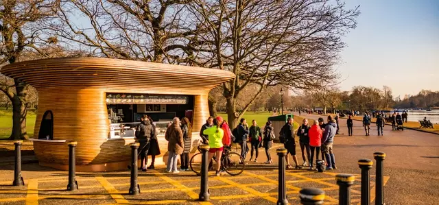 Refreshment Point in Hyde Park in winter