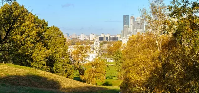 View of the city from One Tree Hill in autumn