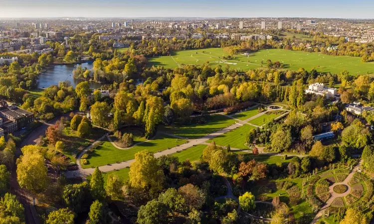 The Regent's Park photographed using a drone