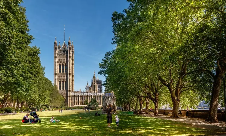 Victoria Tower Gardens in summer