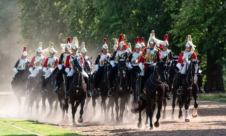  The Life Guards of the British Household Cavalry (HCav) Mounted Regiment in Hyde Park
