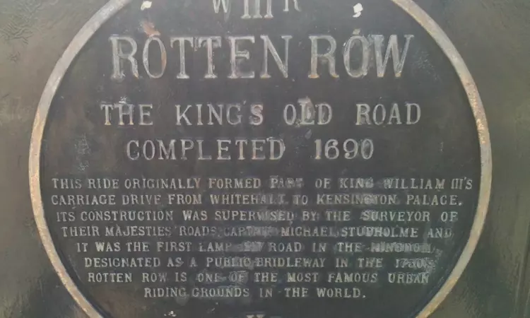 Rotten Row memorial plaque