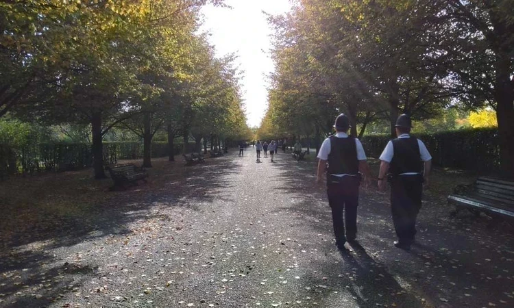 Two police officers on patrol