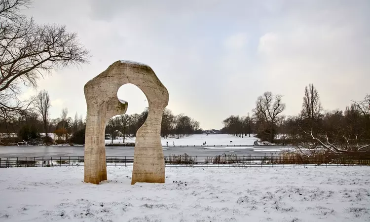 The Arch by Henry Moore in winter