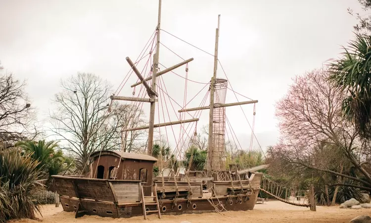 Diana Memorial Playground pirate ship in winter