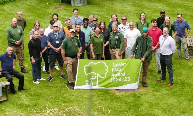 The Hyde Park team hold their Green Flag for 2024-2025