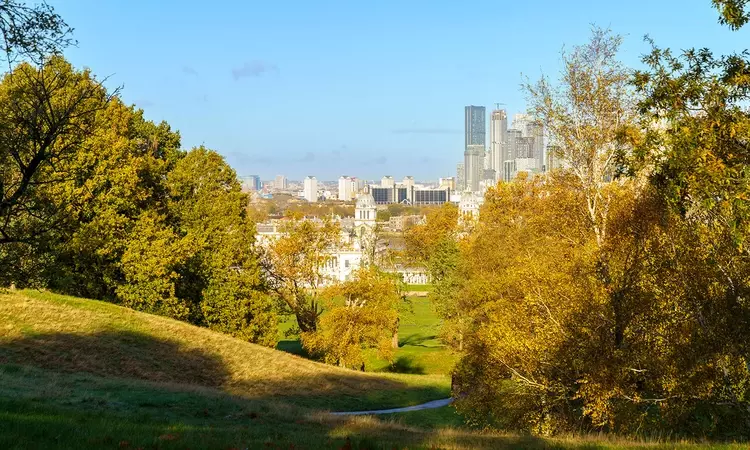 View of the city from One Tree Hill in autumn