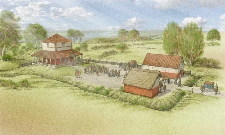 Illustration of the Roman temple in Greenwich Park