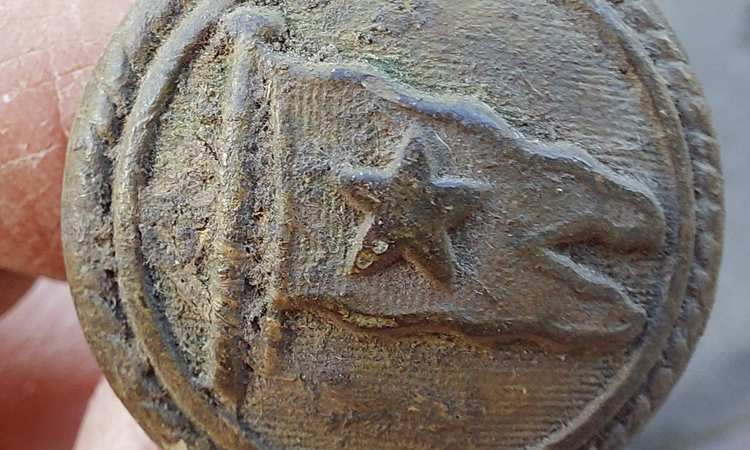 A find from the dig at the Keeper's Cottage - a White Star Line button