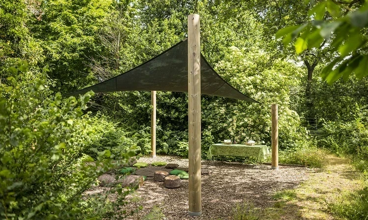 Covered space in the Learning Centre garden