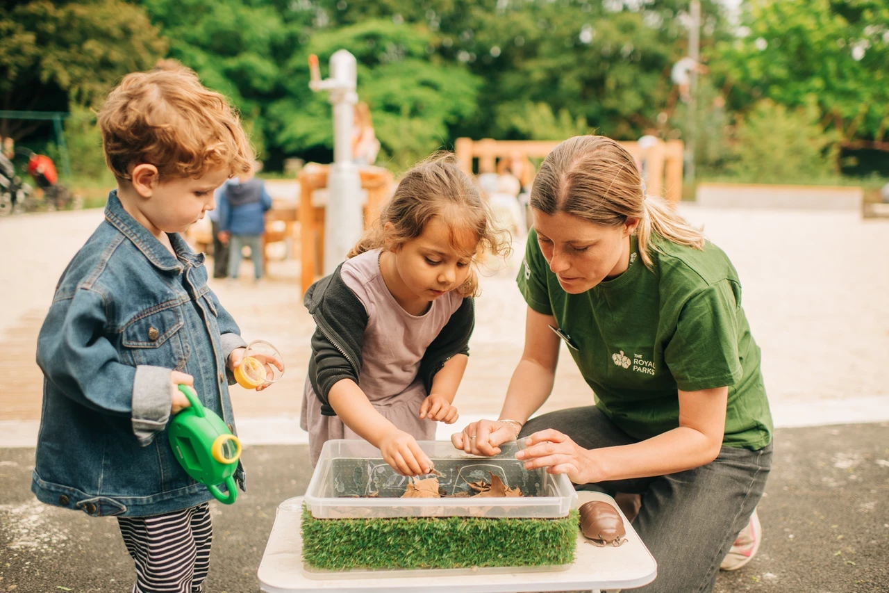 Staff working with children at a Help Nature Thrive event in Primrose Hill