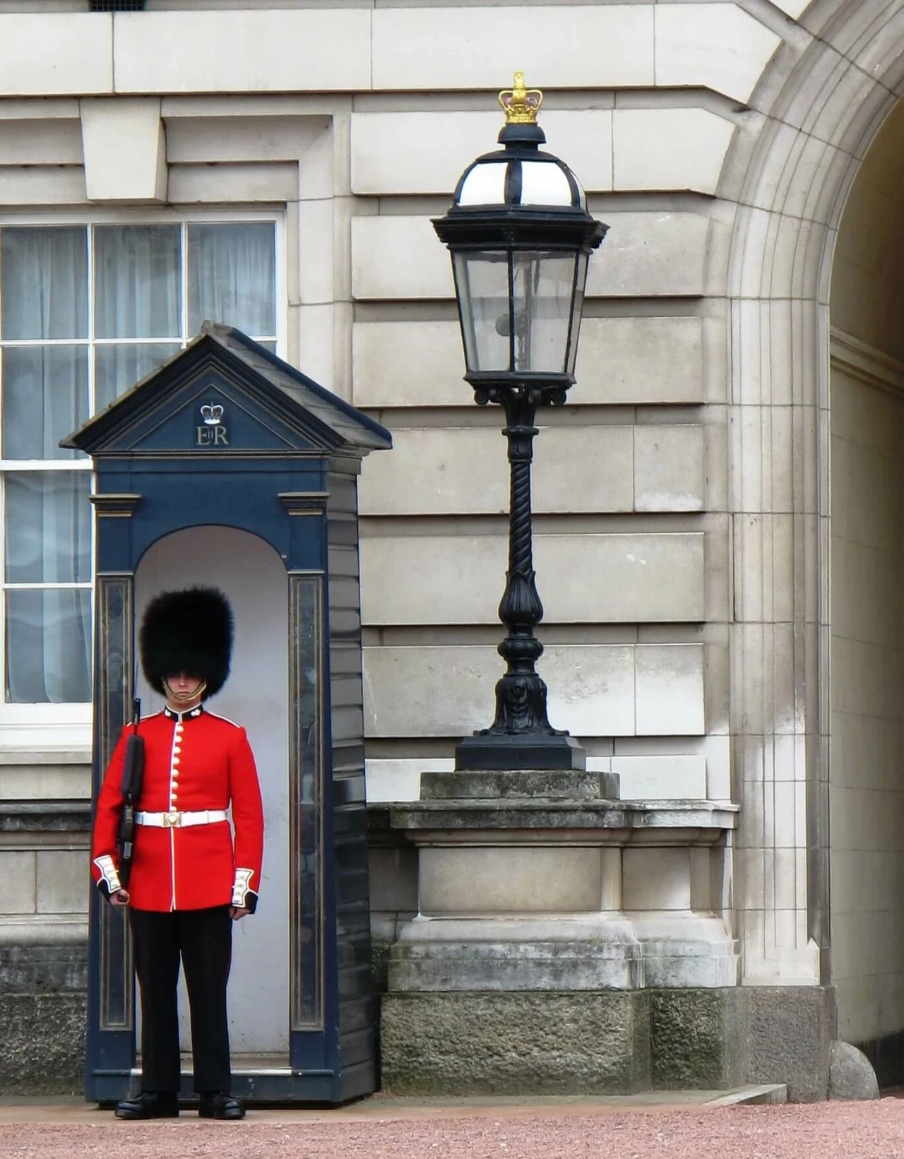 The Grenadier Guards, one of the oldest regiments in the British Army, protect Buckingham Palace