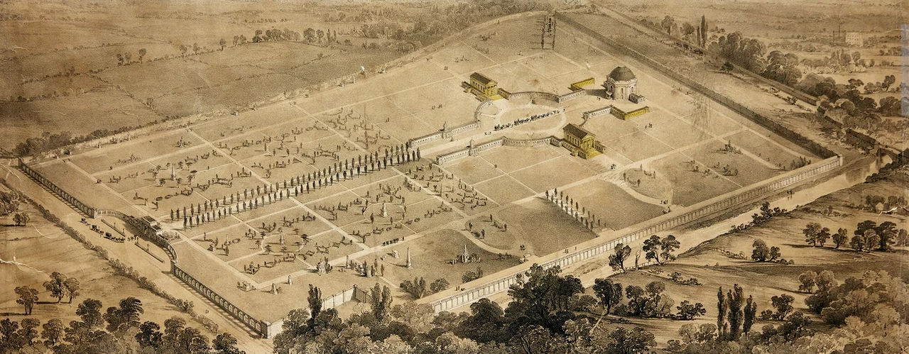 1840 artist’s impression of the cemetery 