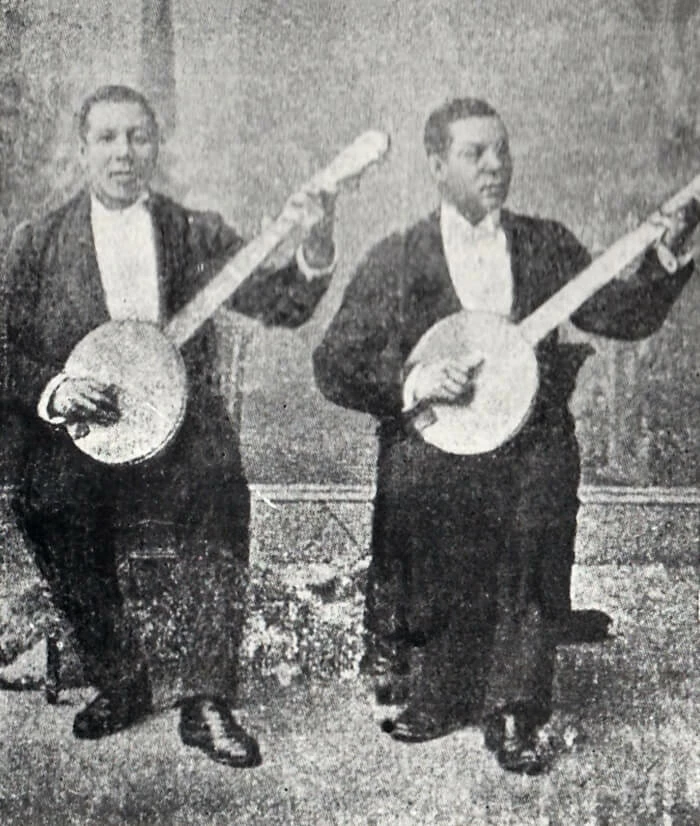 James (left) with his brother George