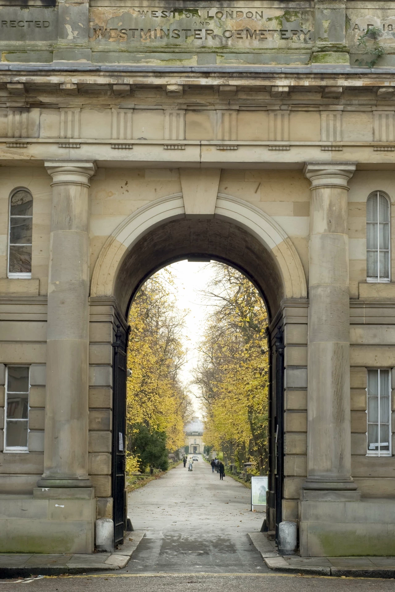 Entering the cemetery through the North Lodge