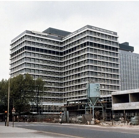 Charing Cross Hospital being developed in 1972.