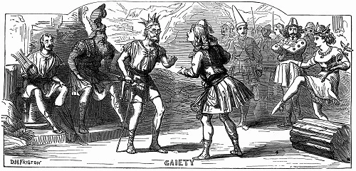 Fred played the Greek god Apollo (far left) in a performance of Gilbert & Sullivan’s Thespis in 1872.