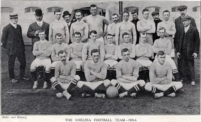 Gus Mears (in the bowler hat) founded Chelsea Football Club in 1905.