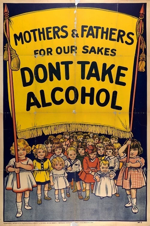 An emotionally charged poster produced by The National British Women’s Temperance Association in the 1890s.