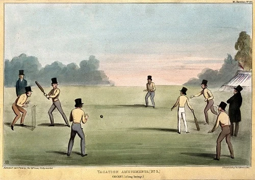 Playing cricket in top hats