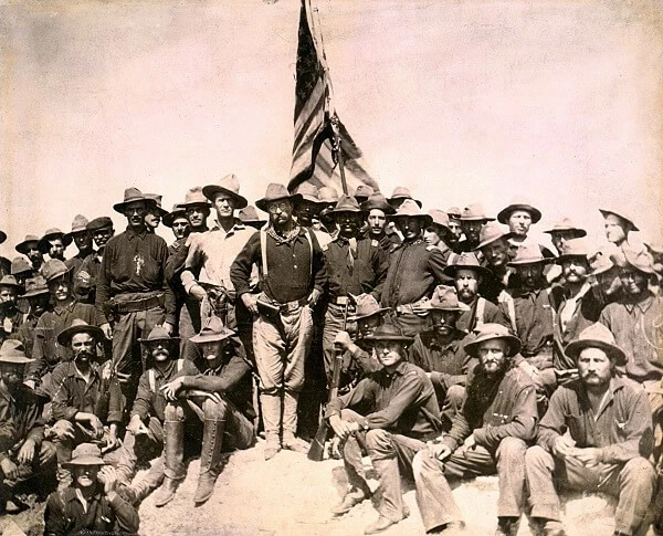 A group of Rough Riders in 1898