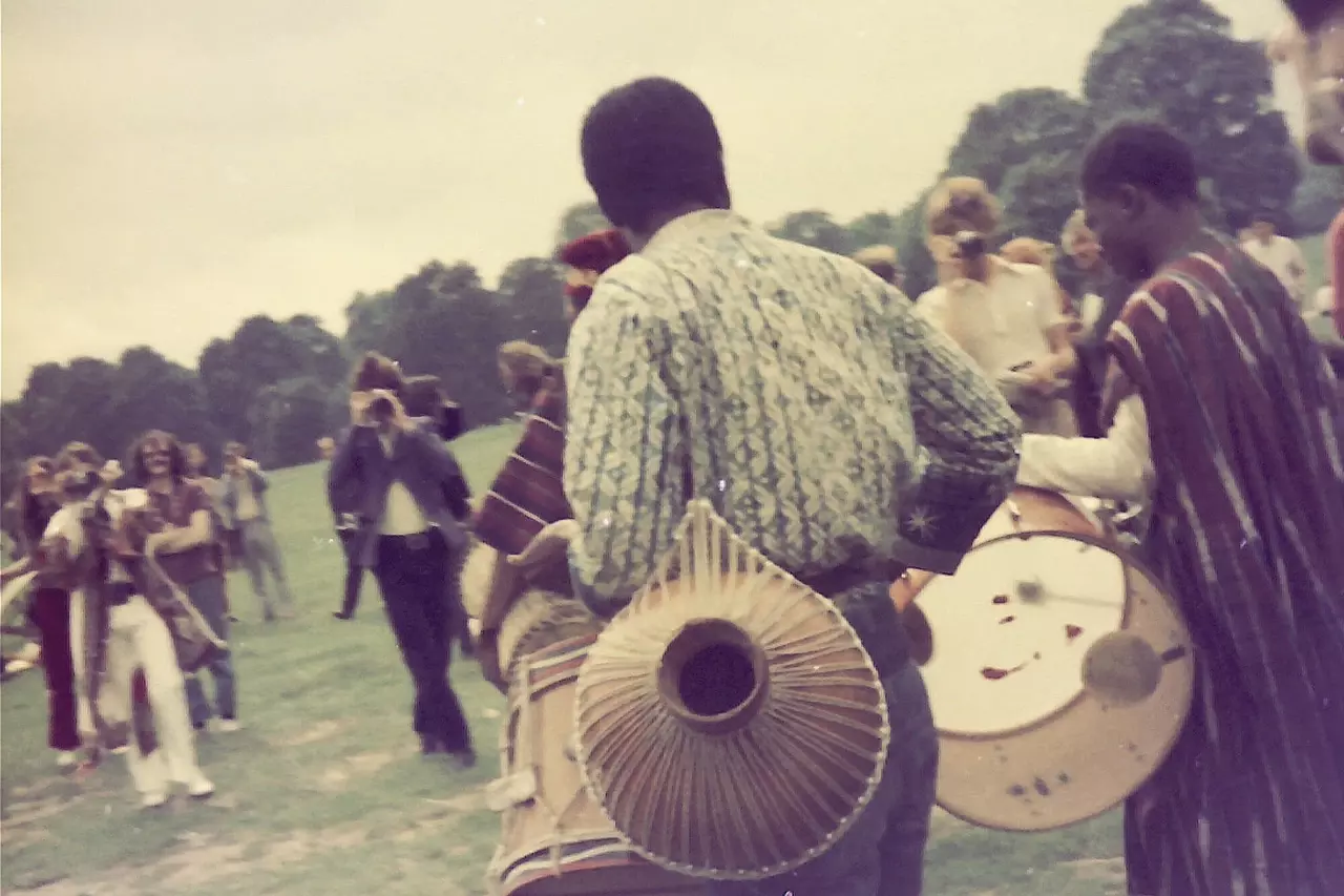 Musicians at the first Pride march in Hyde Park in July 1972