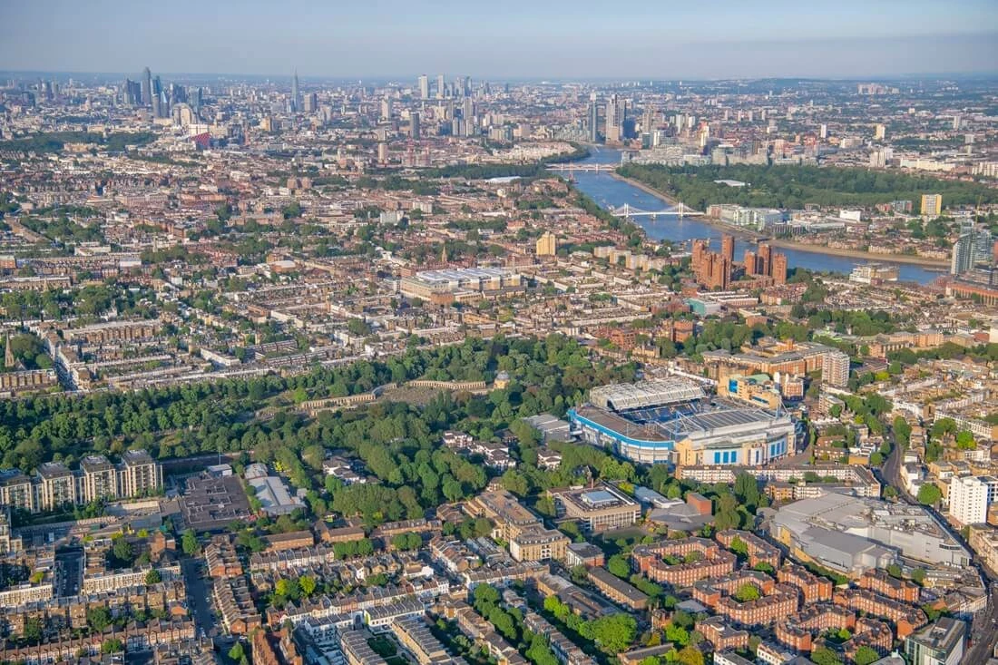 Aerial photo of Brompton Cemetery