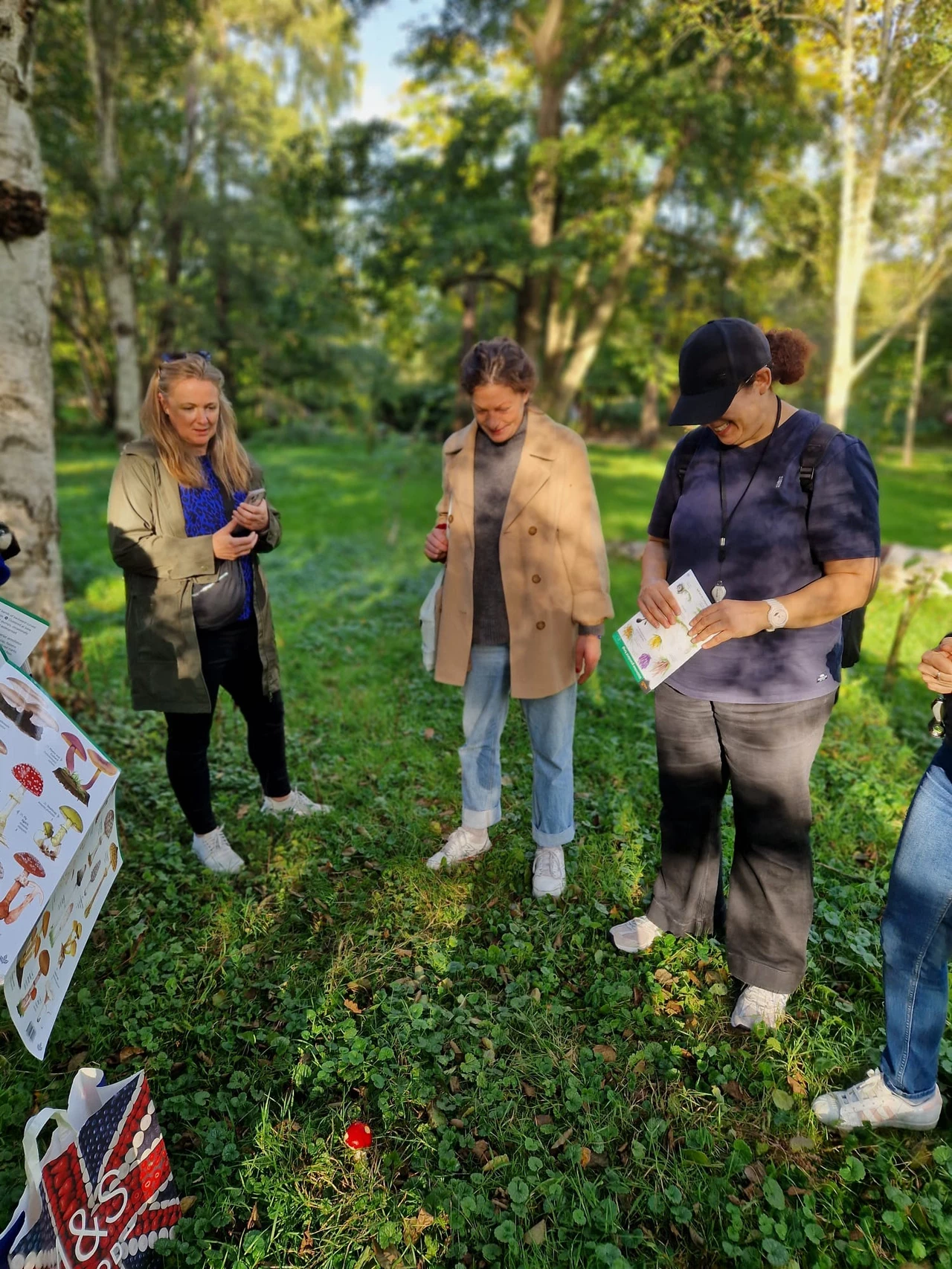 Citizen science group learning to identify fungi